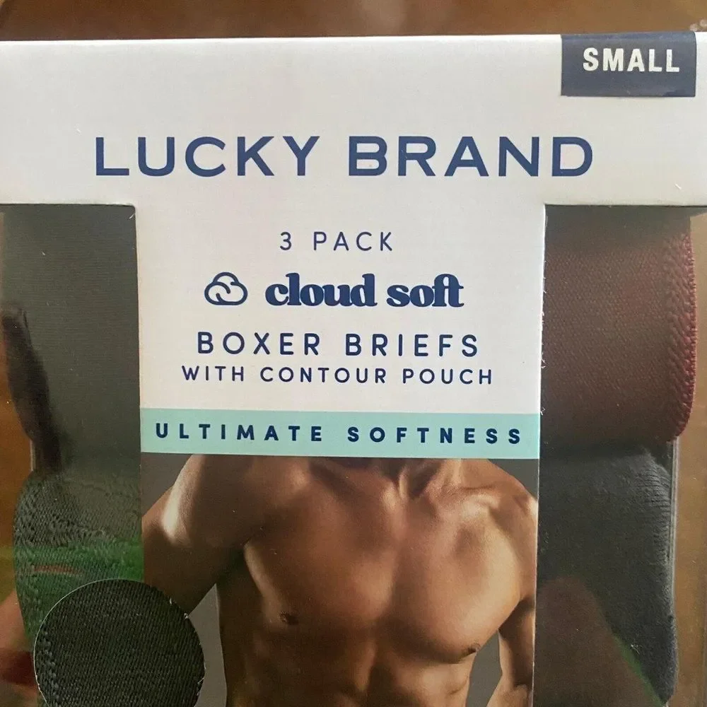 3‎ Pack LUCKY BRAND Men COTTON Boxer Briefs Stretch multicolor Size Small NEW